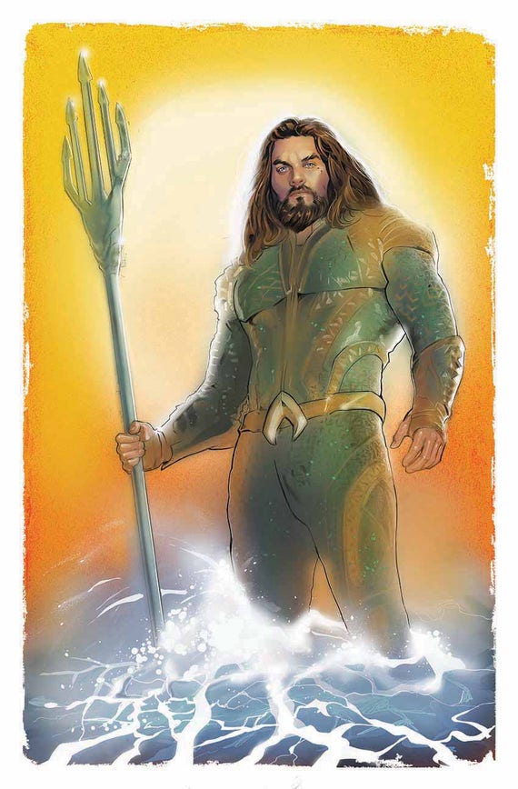 Jason Momoa As Aquaman Illustration Print 11 X 17 Inch Etsy