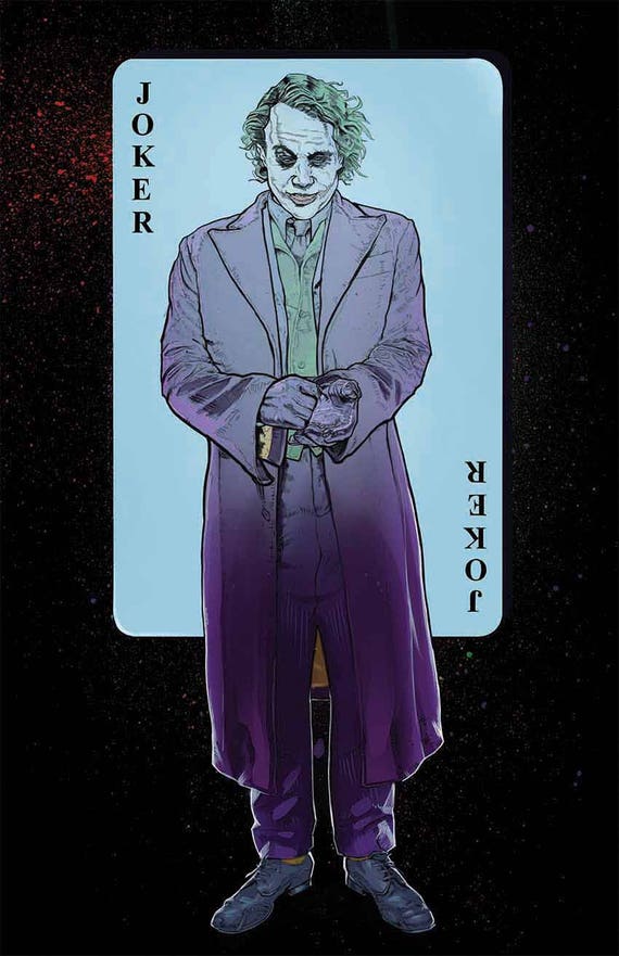 The Dark Knight Joker Card Poster Etsy The Dark Knight Joker Card Poster Etsy
