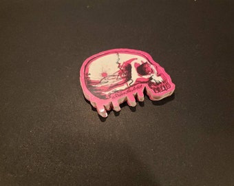 Pink Skull Vinyl Sticker