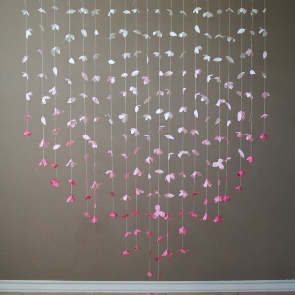 Paper Flower Garland- Pink Ombre