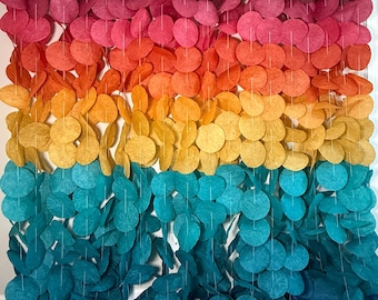 Jewel Tone Wedding Backdrop | Fall Ombre Paper Garland Decor