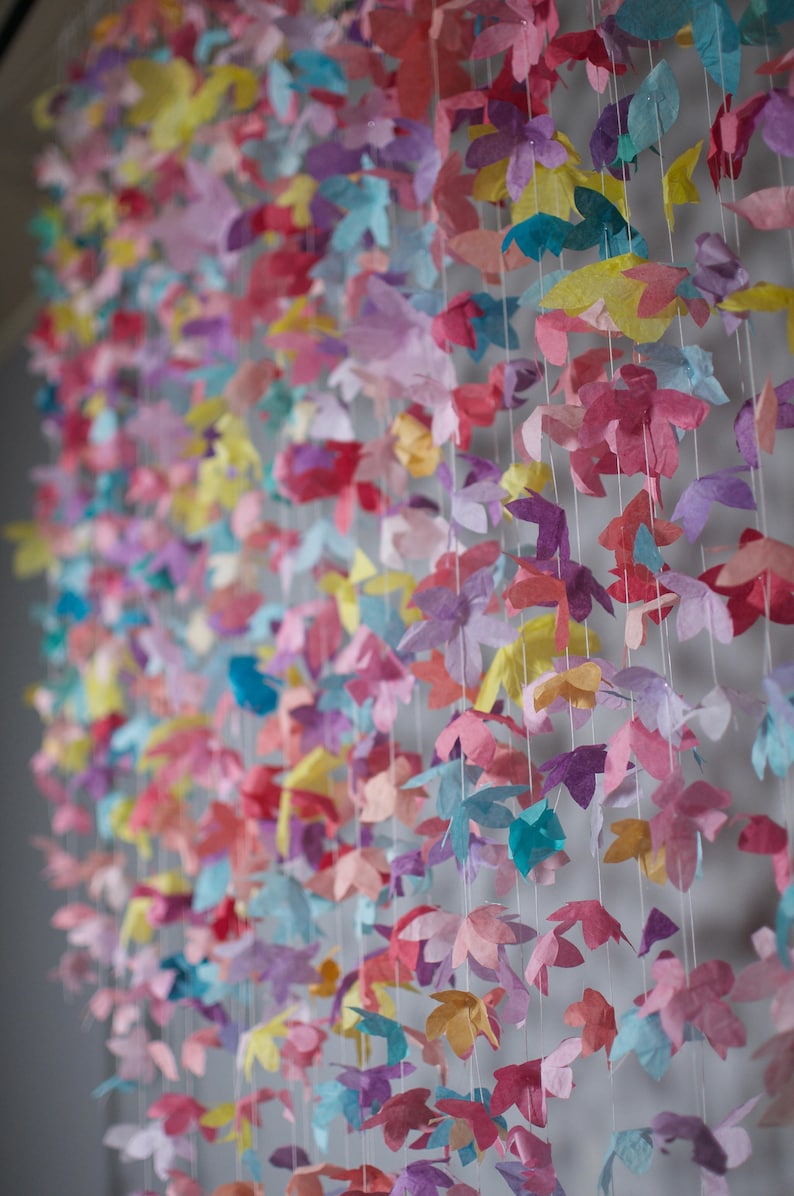 Paper Flower Garland: Rainbow Pastels | Etsy
