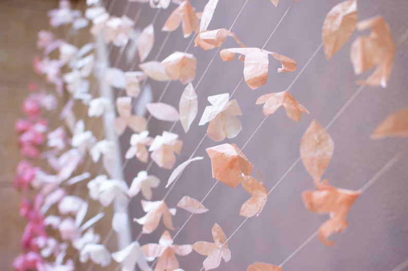 Paper Flower Garland: Peach and Blush Ombre image 2