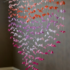 Paper Flower Garland: Coral, Lilac and Hot Pink