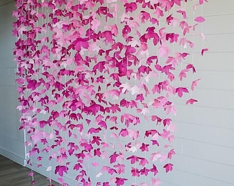 Guirlanda de flores de papel roxas: cenário personalizado para casamento, decoração de berçário