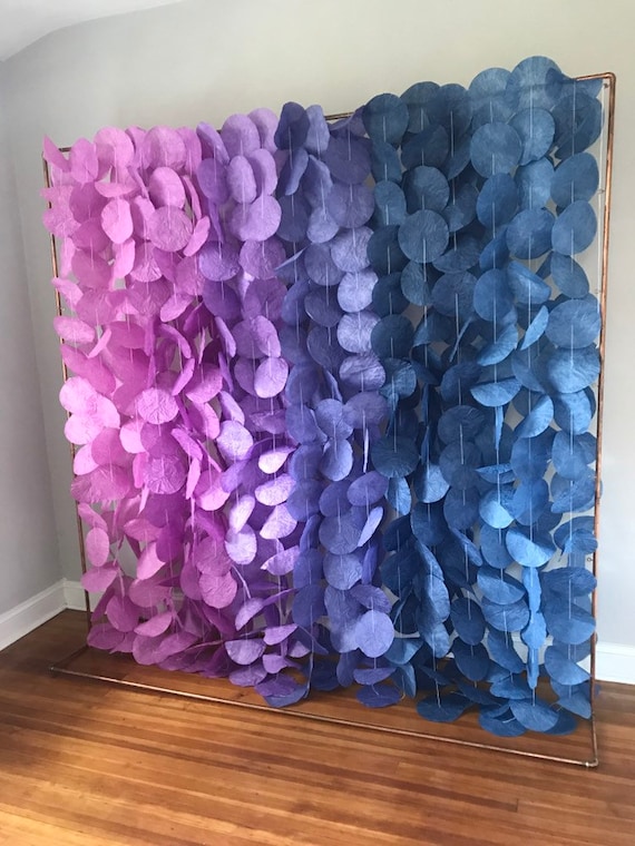 Blue and Purple Circle Garland Circle Garland Paper Garland Blue Glitter Circle Garland Photo Props Photo Prop Garland