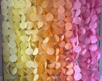 Yellow-Orange-Pink Ombre Original Paper Circle Garland Backdrop