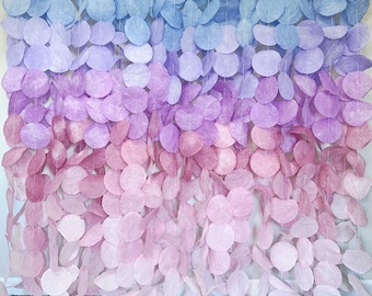 The Original Paper Circle Garland: Pastel Blue, Purple, and Pink