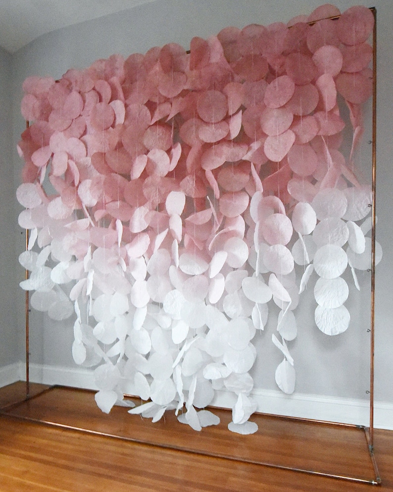 Rose Pink Ombre Paper Circle Garland Backdrop - Etsy