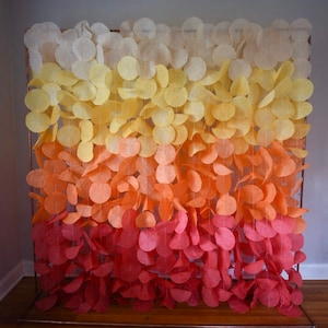 Fall Ombré Paper Circle Garland Backdrop, Custom Party Decor, Photobooth, Bachelorette, Kids Party, Window Display, Bridal Shower, Wedding