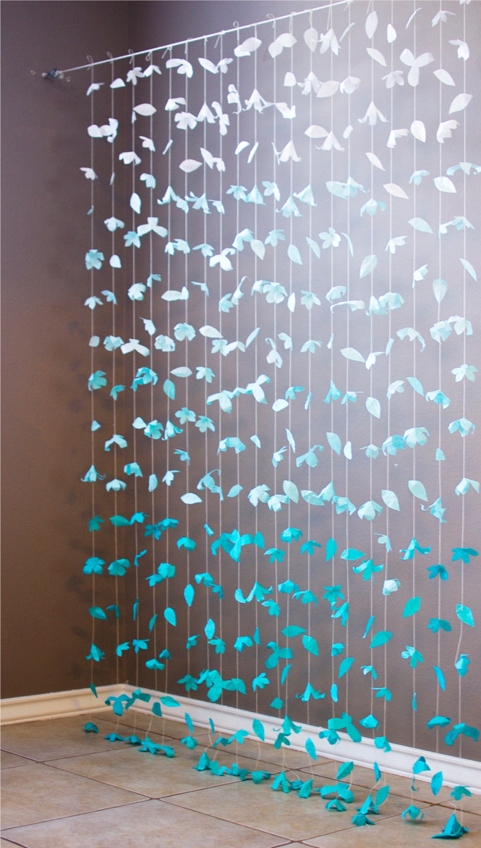 Paper Flower Garland Turquoise Ombre - Etsy