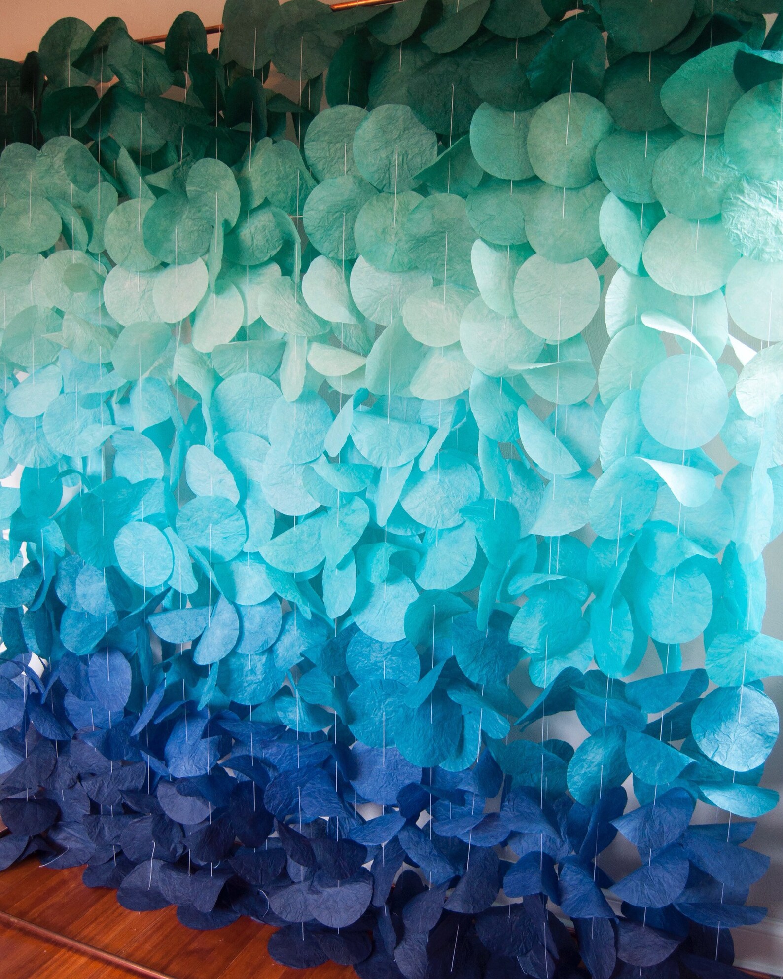 The Original Paper Circle Garland Green to Blue Ombre Etsy