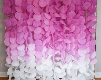 Magenta Ombre Paper Circle Garland Backdrop