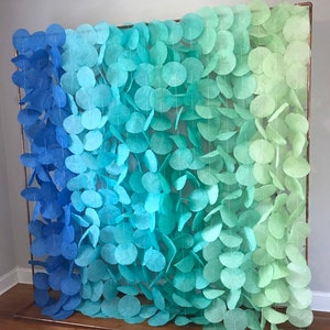 The Original Paper Circle Garland: Blue and Green Rainbow Ombré image 2