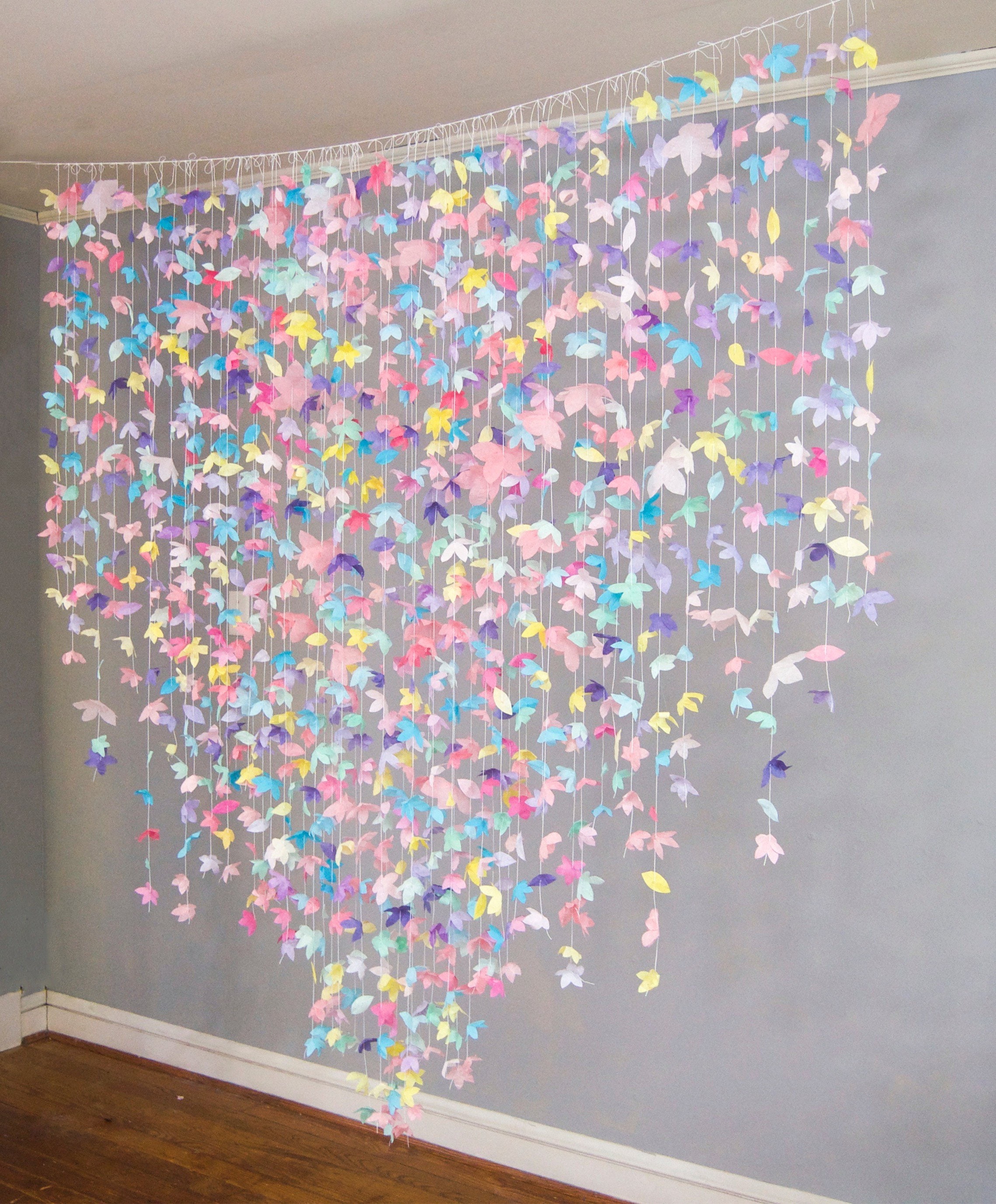 Paper Flower Garland Unicorn Pastels Etsy
