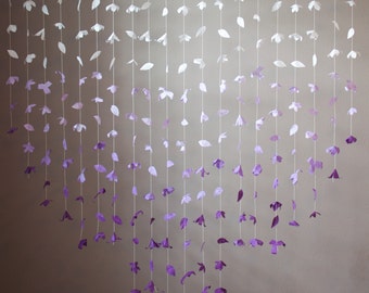 Paper Flower Garland: Purple Ombre