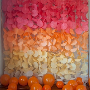 Red, Orange, and Yellow Paper Circle Garland Backdrop, Custom Event Decoration, DIY Photobooth, Fall Display Design, Bridal Shower