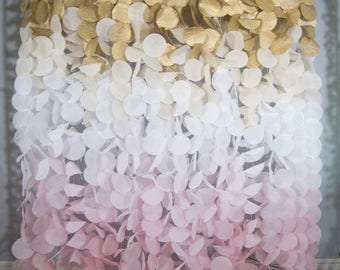 Gold and Pink Ombre Paper Circle Garland Backdrop