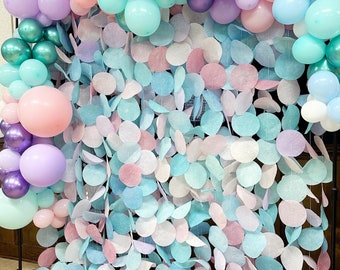 On Sale + Ready to Ship! The Original Paper Circle Garland: Blue and Pink Pastels