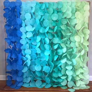 The Original Paper Circle Garland: Blue and Green Rainbow Ombré image 1