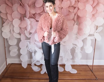 Rose Pink Ombre Paper Circle Garland Backdrop