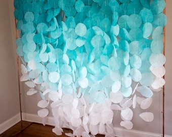 Turquoise Ombré Original Paper Circle Garland