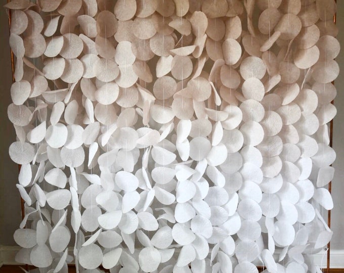 White Wax Paper Cone Backdrop for Wedding / Wall Hanging / Decor / Arch / Alter Decoration