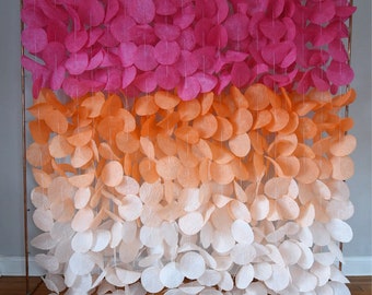 The Original Paper Circle Garland: Hot Pink and Tangerine Ombre