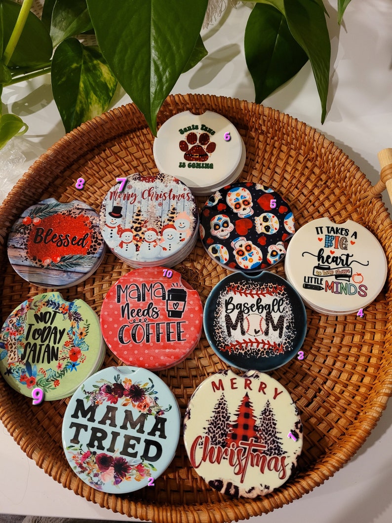 Ceramic Car Coasters Etsy