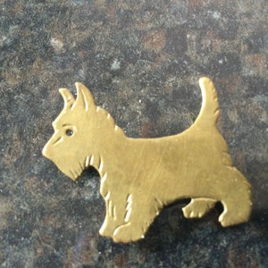 Vintage BRASS SCOTTY DOG Pin    Small Brass Scotty Pin