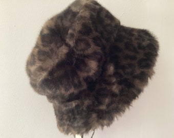 Sale**Vintage 1990’s NWT Faux CHEETAH HAT   Made in Italy For Nordstroms Department Store  New and Clean With Tags Attached