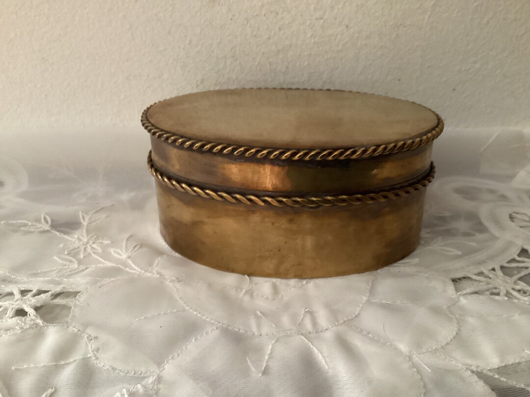 Sale1980s SOLID BRASS BOX Oval Brass Keepsake Box Braided Etsy