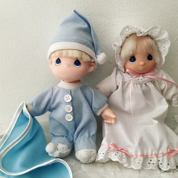 Venta***Par vintage de 1992 PRECIOUS MOMENTS Baby DOLLS Niño y niña Precious Moments Doll Set