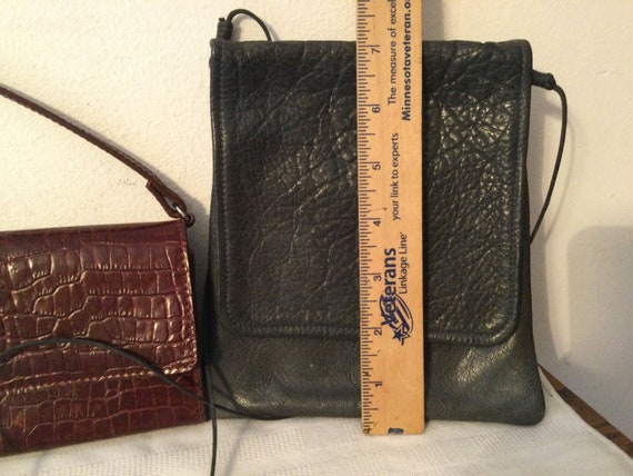 2 Vintage PURSES For One Price  Navy LEATHER Cros… - image 3