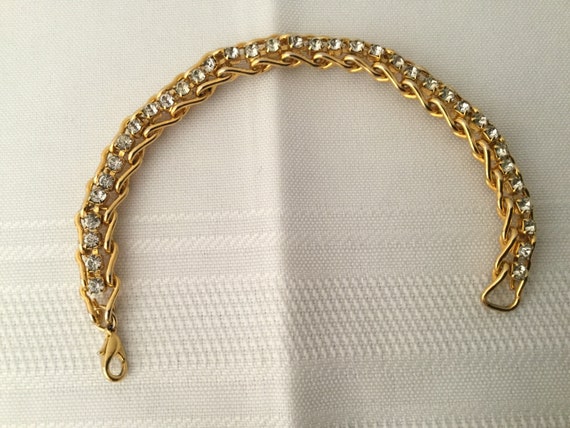 Vintage RHINESTONE Tennis Bracelet   Goldtone And… - image 7