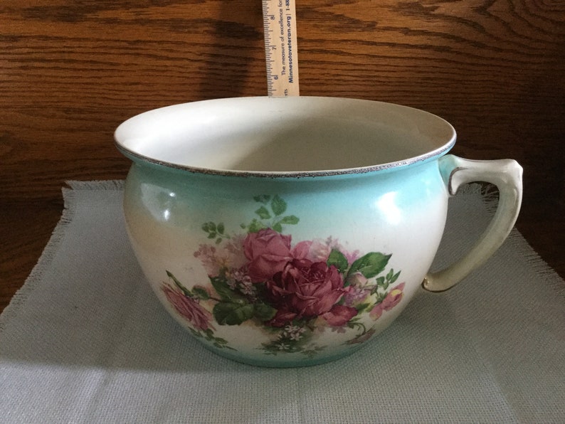 Vintage 19th Century VICTORIAN CHAMBER POT Large Flower Pot Etsy