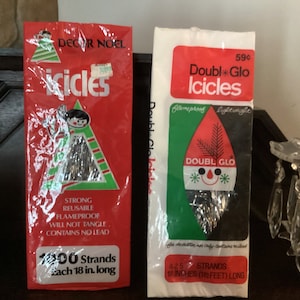 Sale***2 Vintage Boxes CHRISTMAS TINSEL/ICICLES  Unopened Boxes Tinsel  Flameproof   Lightweight