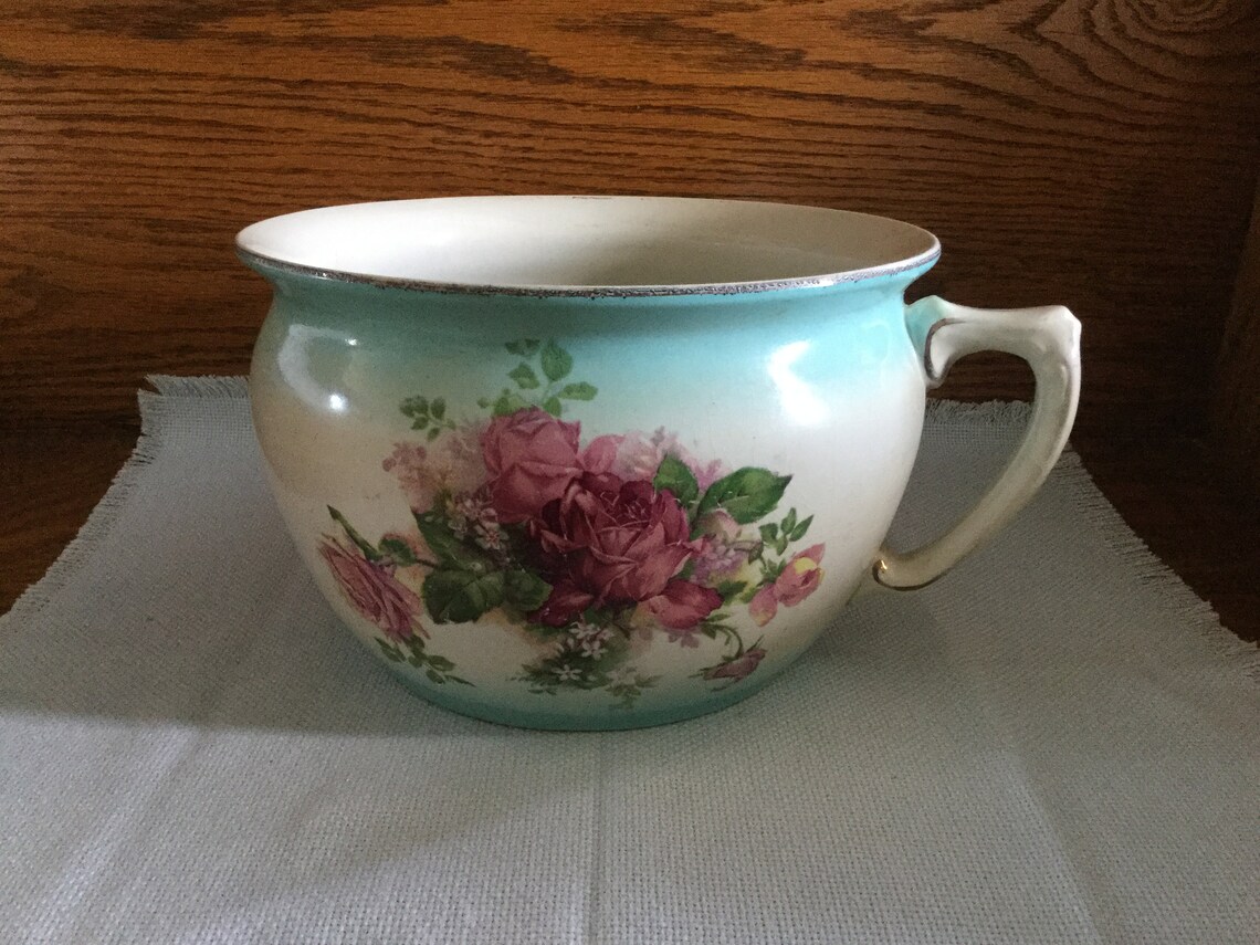 Vintage 19th Century VICTORIAN CHAMBER POT Large Flower Pot Etsy