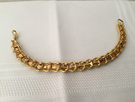 Vintage RHINESTONE Tennis Bracelet   Goldtone And… - image 4