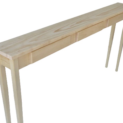 Unfinished Pine Narrow Shaker Console Sofa Wall Table With Etsy