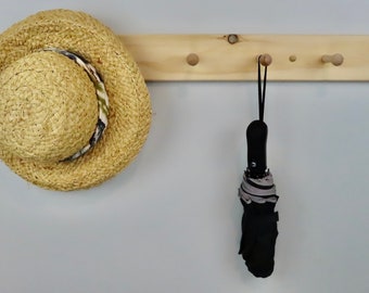 Unfinished Shaker Peg Coat Hat Rack 30"