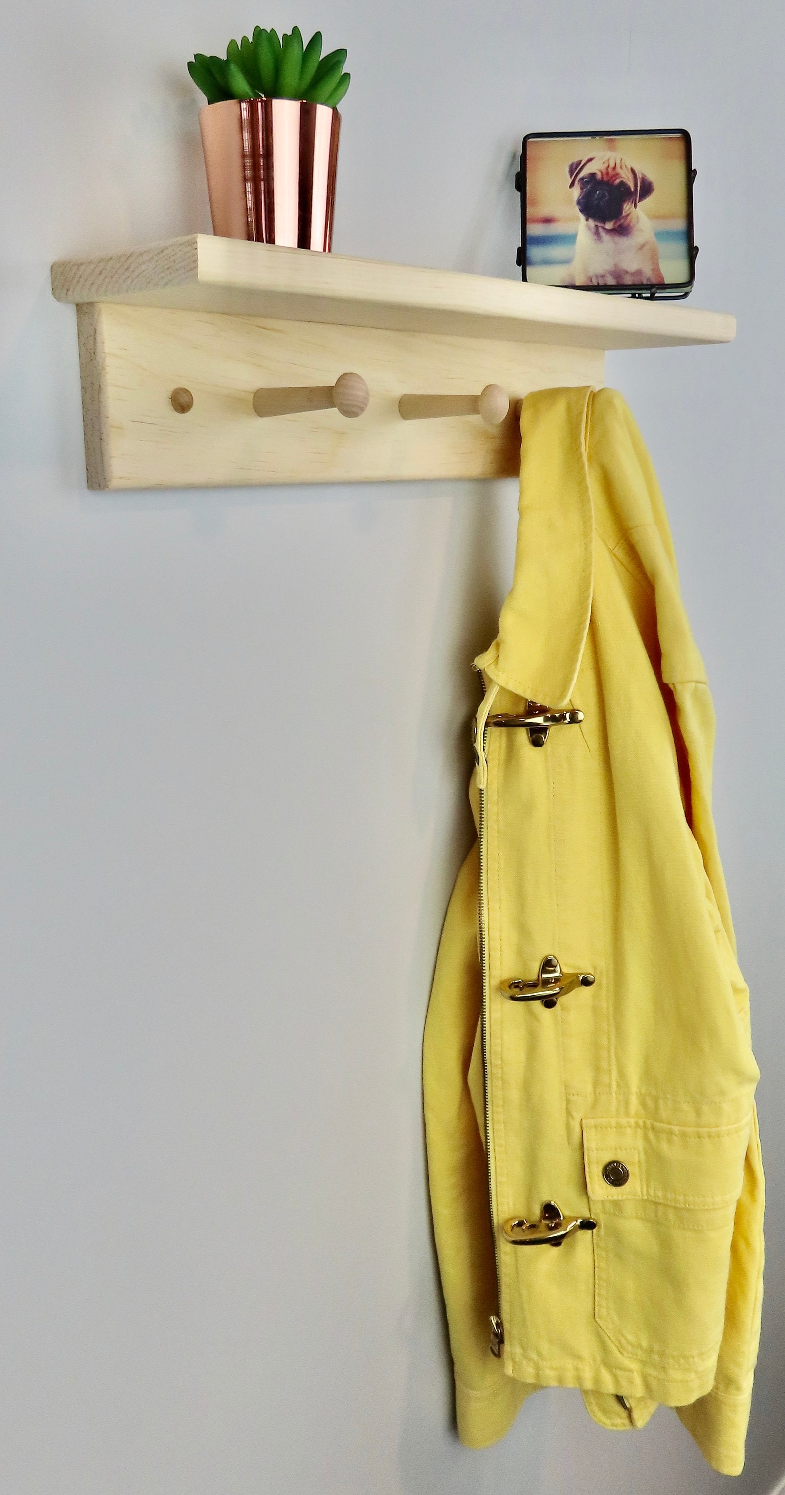Unfinished Shaker Peg Coat Hat Rack With Shelf 18 Etsy