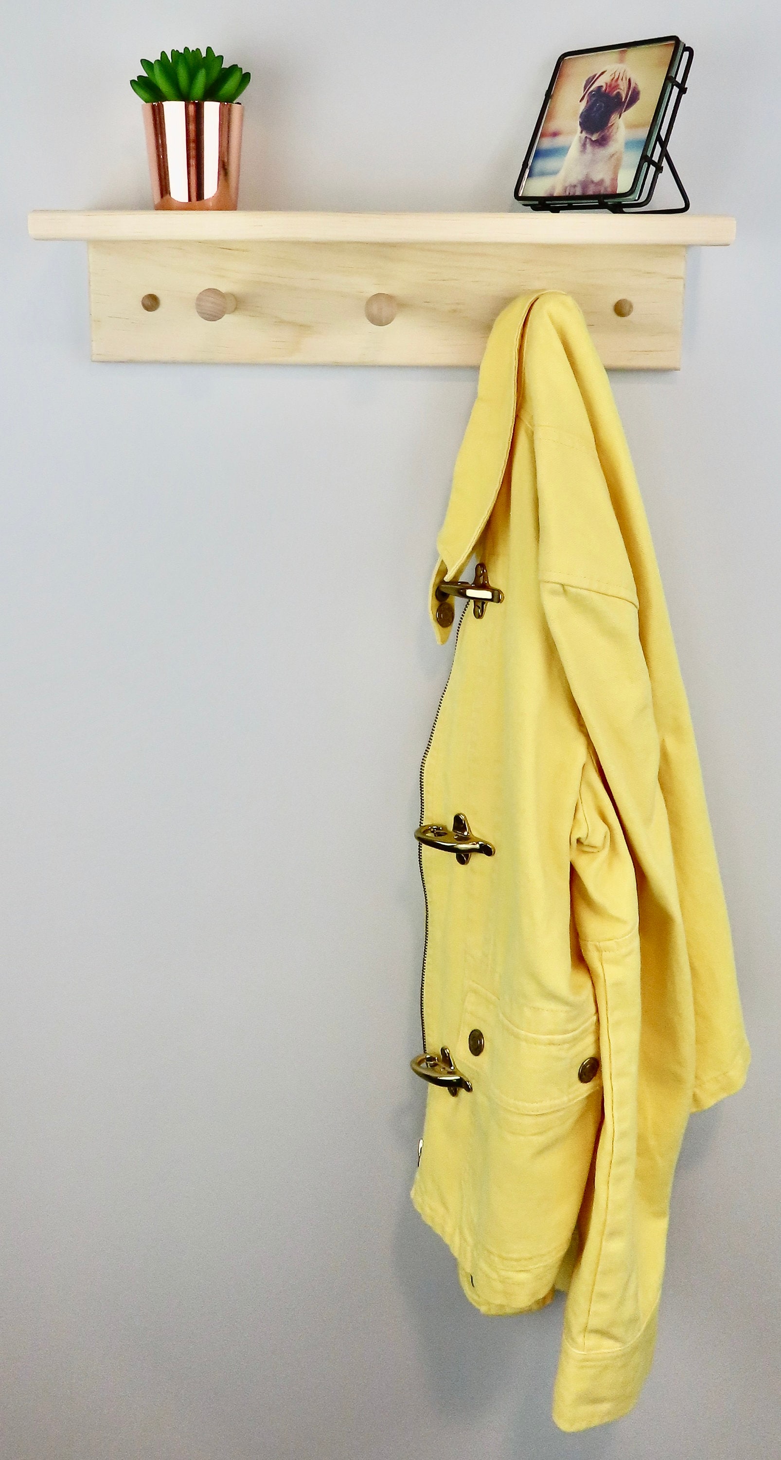 Unfinished Shaker Peg Coat Hat Rack With Shelf 18 Etsy