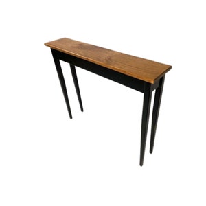 36&quot; Pine Narrow Shaker Console Sofa Wall Table With Tapered Legs- 36&quot; long x 7.5&quot; deep x 30&quot; tall