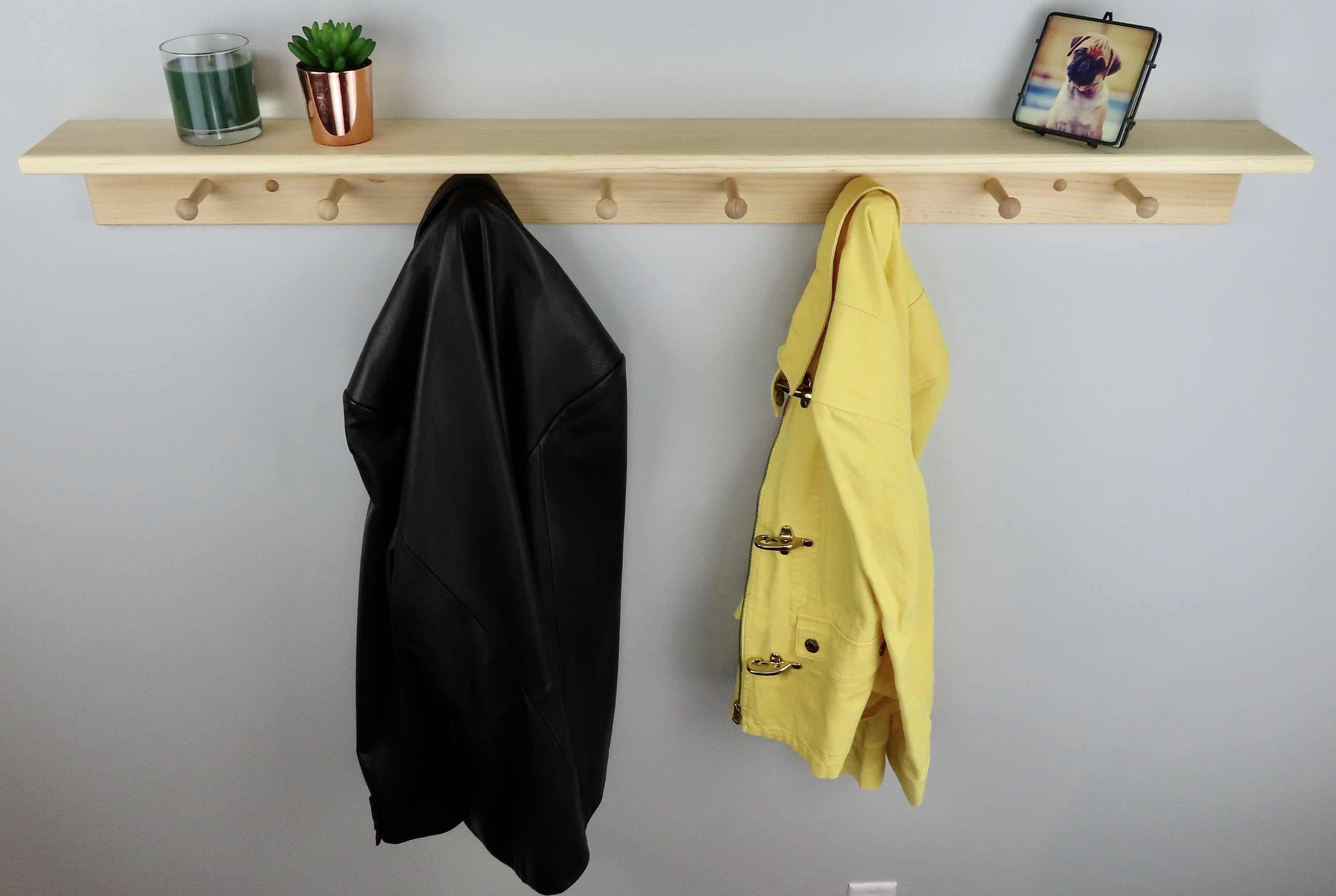 Unfinished Shaker Peg Coat Hat Rack With Shelf 48 Etsy