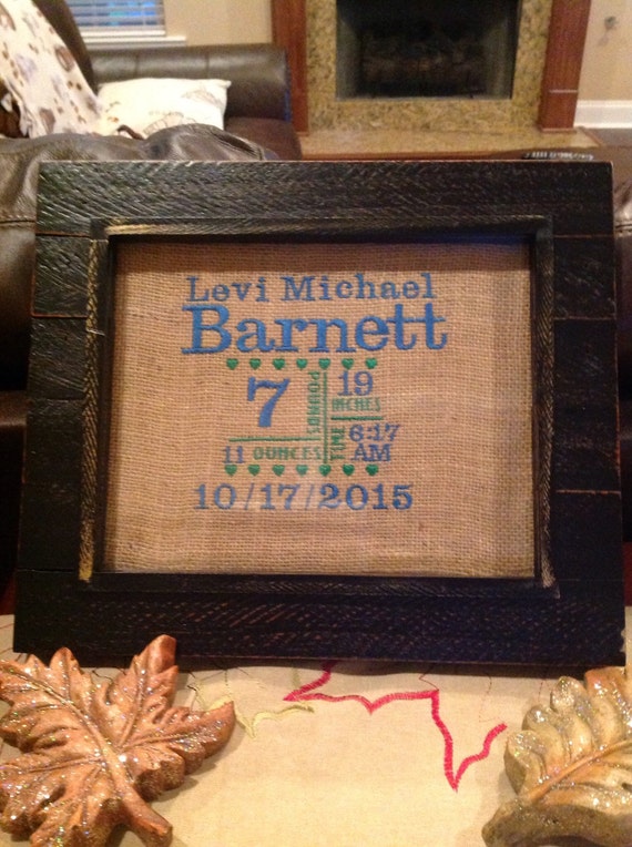 framed birth announcement
