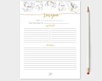 recipe card 8 x