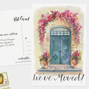 We've Moved Postcards Watercolor Moving Announcement Cards Set of 15, 30, or 60 Change of Address image 3