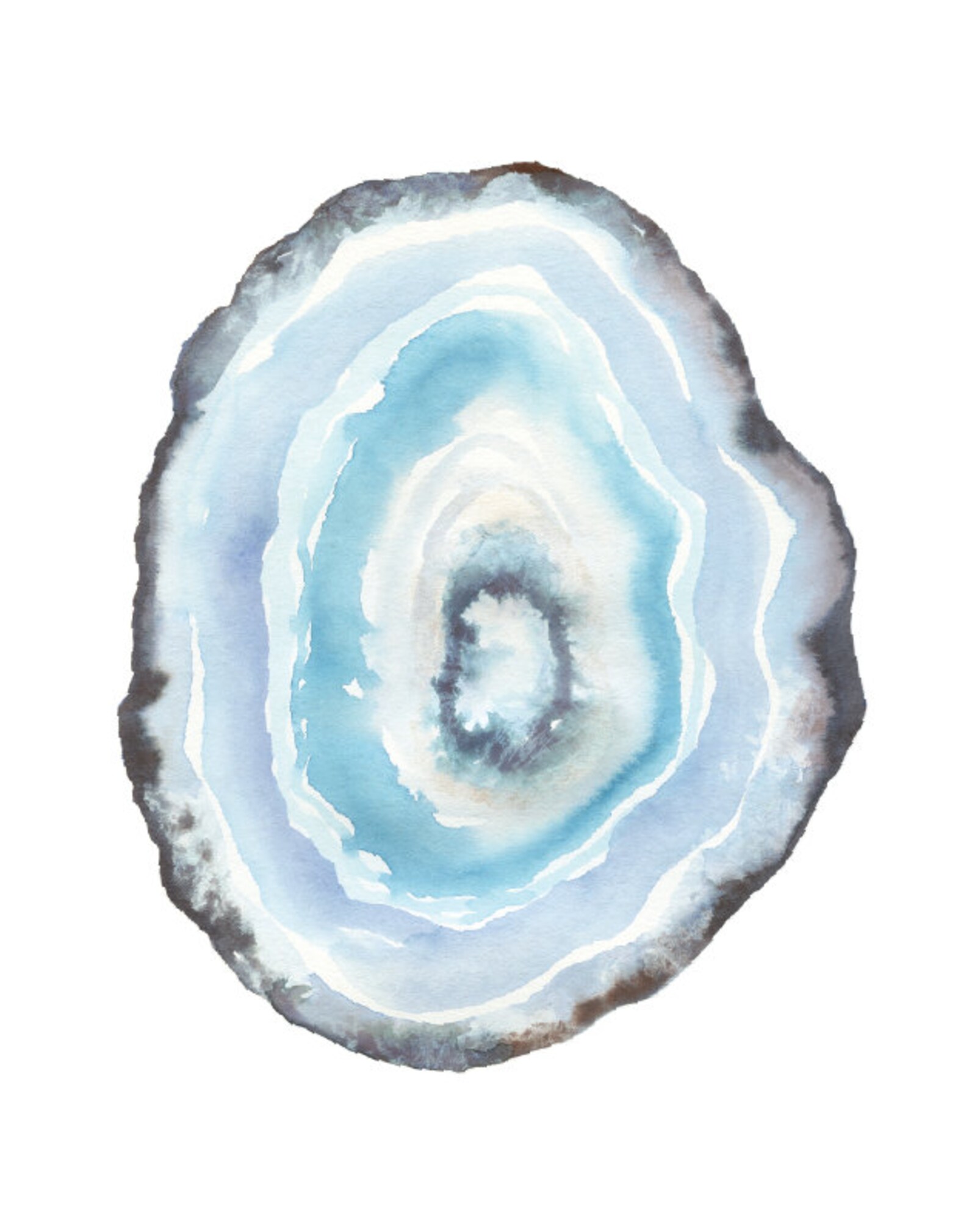 Watercolor Agate Art Prints Set of 6 Prints Geode Slices Etsy