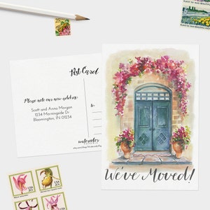 We've Moved Postcards Watercolor Moving Announcement Cards Set of 15, 30, or 60 Change of Address image 1